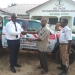 Mr. David Vondee handing over the keys of the pick to the constituency leadership