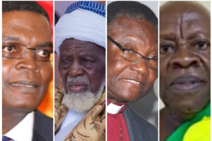 Dr. Emmanuel Akwetey, Chief Imam Osmanu Sharubutu, Rev. Emmanuel Asante and Ogyeahohoo Yaw Gyebi II
