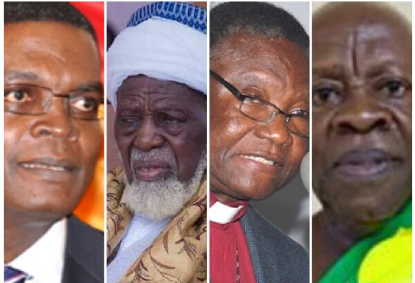 Dr. Emmanuel Akwetey, Chief Imam Osmanu Sharubutu, Rev. Emmanuel Asante and Ogyeahohoo Yaw Gyebi II