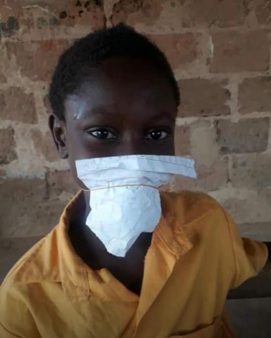 Pupil uses paper as a nose mask