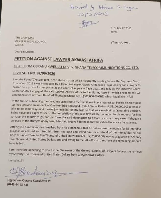 the petition against afrifa