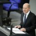 German Chancellor Olaf Scholz delivers a government statement on the EU Council and the EU/Asean Summit at the Bundestag session. Photo: Kay Nietfeld/dpa
