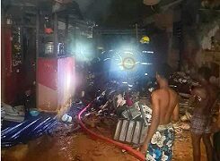 One person perish in a wooden structure fire at Mataheko in Accra. Image credit: GNFS