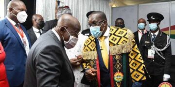 President Akufo-Addo (left) with Speaker of Parliament, Alban Bagbin