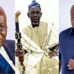 President Akufo-Addo, Yagbonwura Bii-Kunuto Soale I and John Mahama