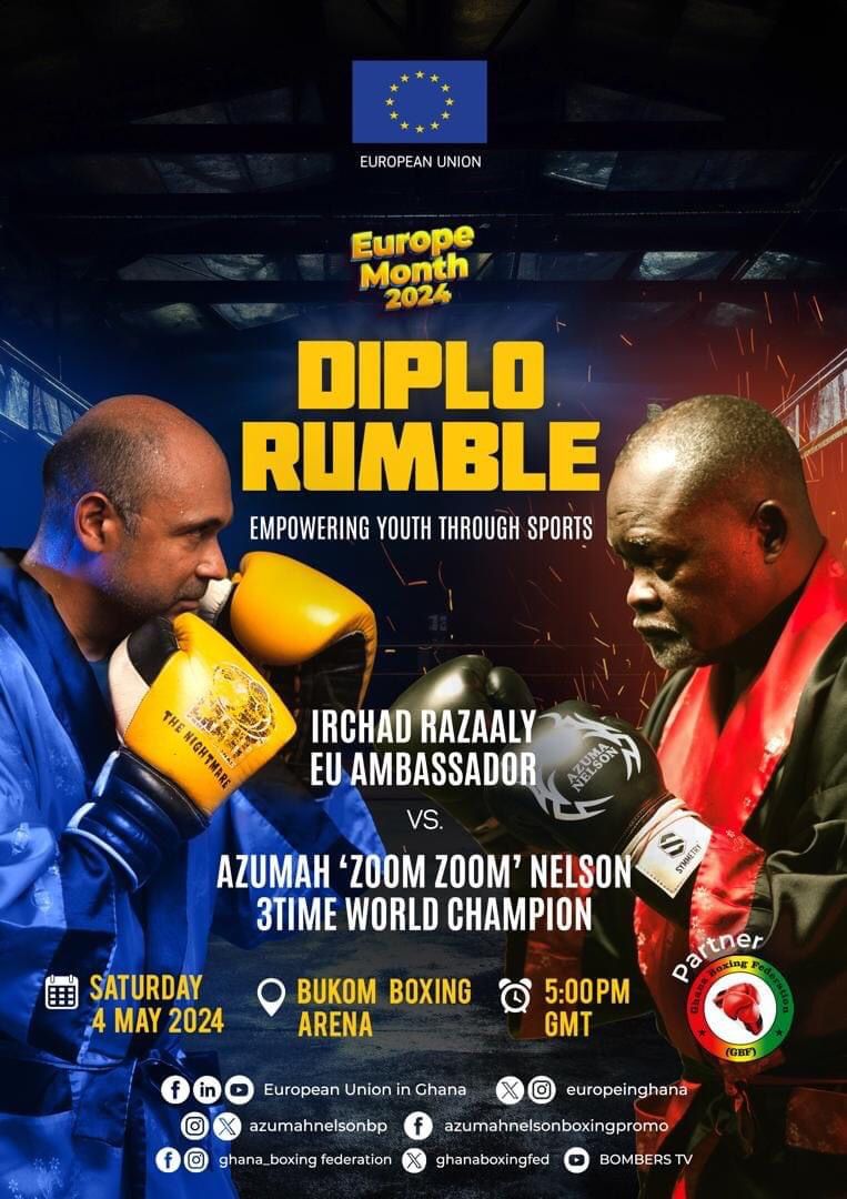 DIPLO RUMBLE poster featuring Azumah Nelson and Irchad Raazaly