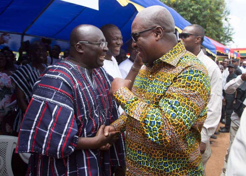 Dr. Mahamudu Bawumia greets John Mahama