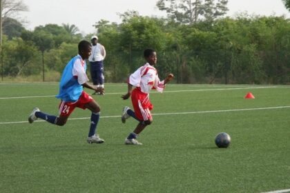 Children playing Colts football