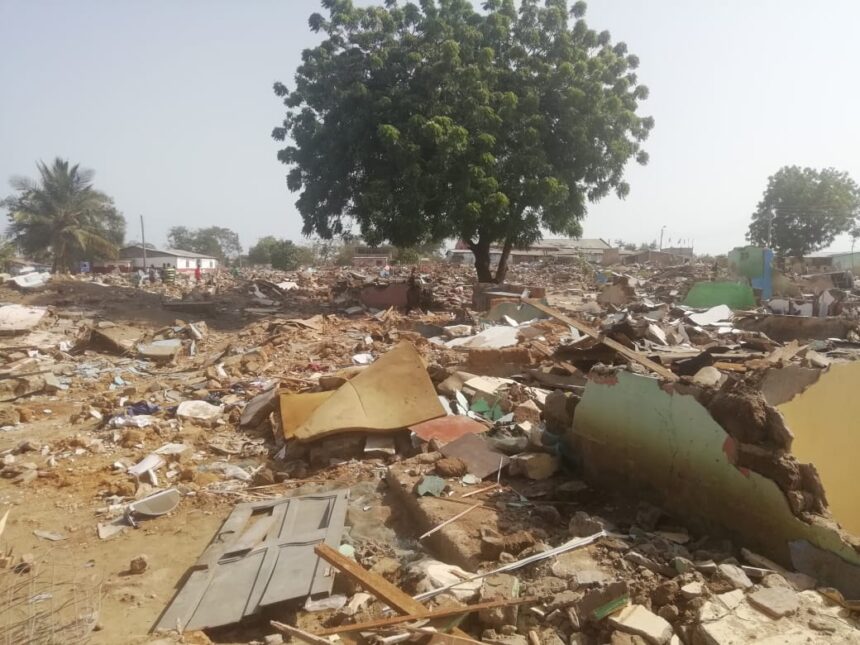 demolished homes at Gomoa Budumburam