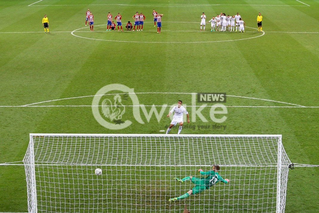 Christiano Ronaldo taking a penalty kick