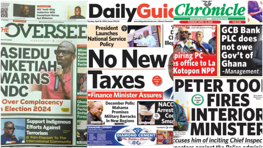 Newspaper Headlines: Tuesday 16th April 2024