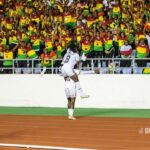 Black Princesses celebrate in front of supporters at Cape Coast during the All African Games