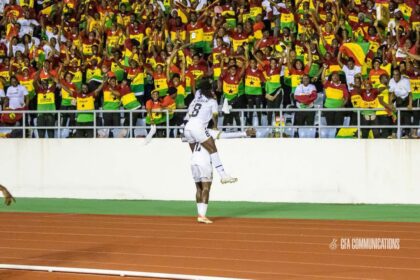 Black Princesses celebrate in front of supporters at Cape Coast during the All African Games