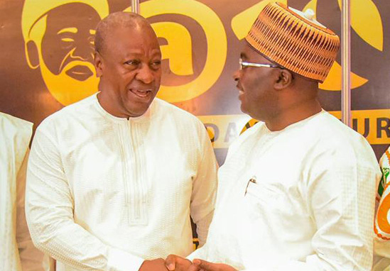 John Dramani Mahama (left) with Dr Mahamudu Bawumia