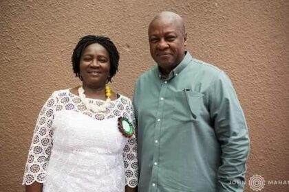 Prof. Jane Naana Opoku-Agyemang (left) with John Mahama