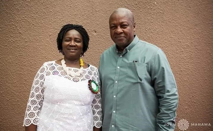 Prof. Jane Naana Opoku-Agyemang (left) with John Mahama