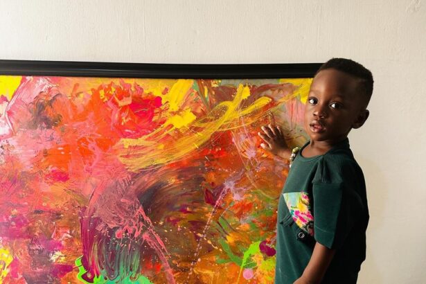 Ace-Liam Nana Sam Ankrah with his artwork
