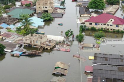 Communities flooded due to the Akosombo Dam Spillage