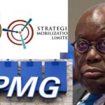 President Akufo-Addo in a grid with GRA, SML and KMPG logos