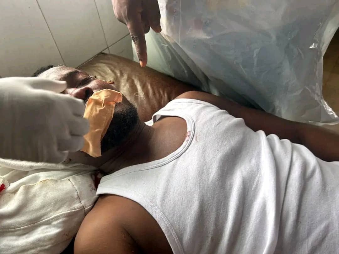 Musician Bless receiving treatment at the hospital following an accident