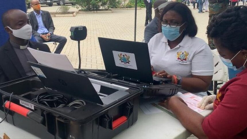 EC officials registering voters