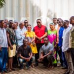 Elvis Afriyie Ankrah during his tour of some limited voter registration centres in the Ashanti Region
