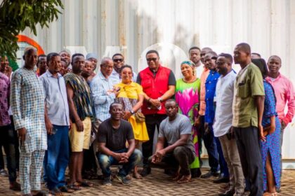 Elvis Afriyie Ankrah during his tour of some limited voter registration centres in the Ashanti Region