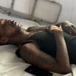 Musician KK Fosu receiving treatment at the hospital following an accident