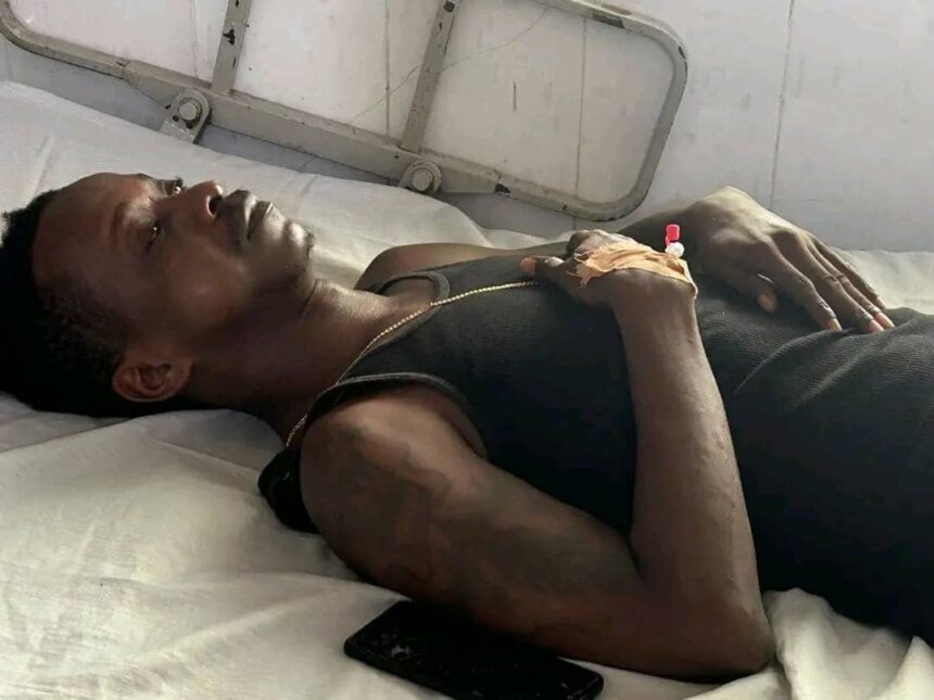 Musician KK Fosu receiving treatment at the hospital following an accident