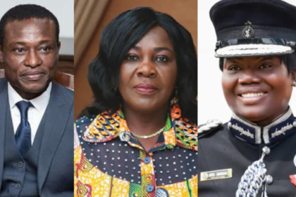 Kissi Agyebeng (Special Prosecutor), Cecilia Dapaah (former Sanitation Minister) and COP Maame Tiwaa Addo (EOCO Director)