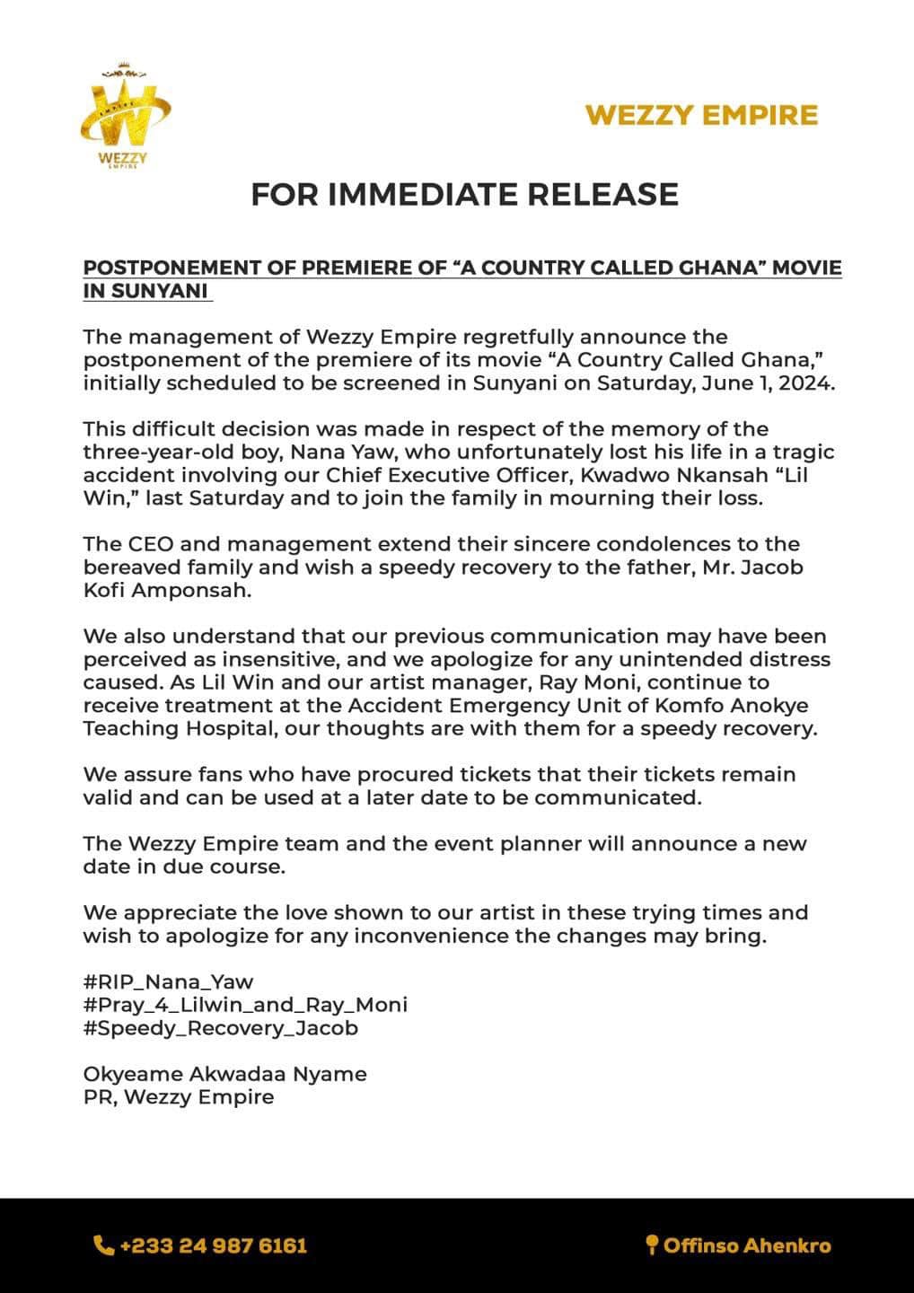 Statement by Weezy Empire