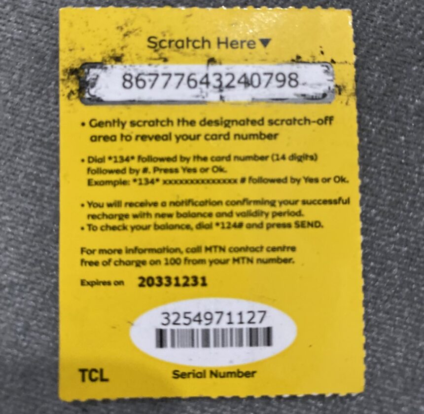 MTN Ghana scratch card