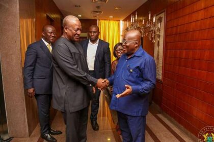 John Mahama greets President Akufo-Addo