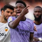 Vinicius Jr during a match against Valencia CF