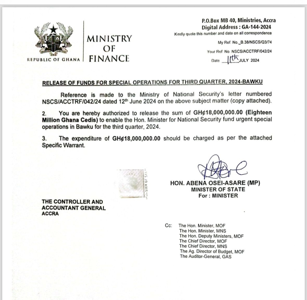 National Security Ministry get ghc18m for Bawku