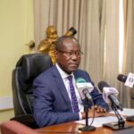 Joseph Boahen Aidoo addressing the media