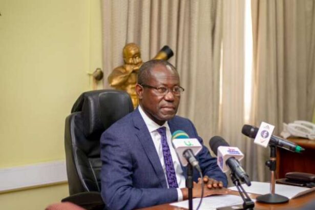 Joseph Boahen Aidoo addressing the media