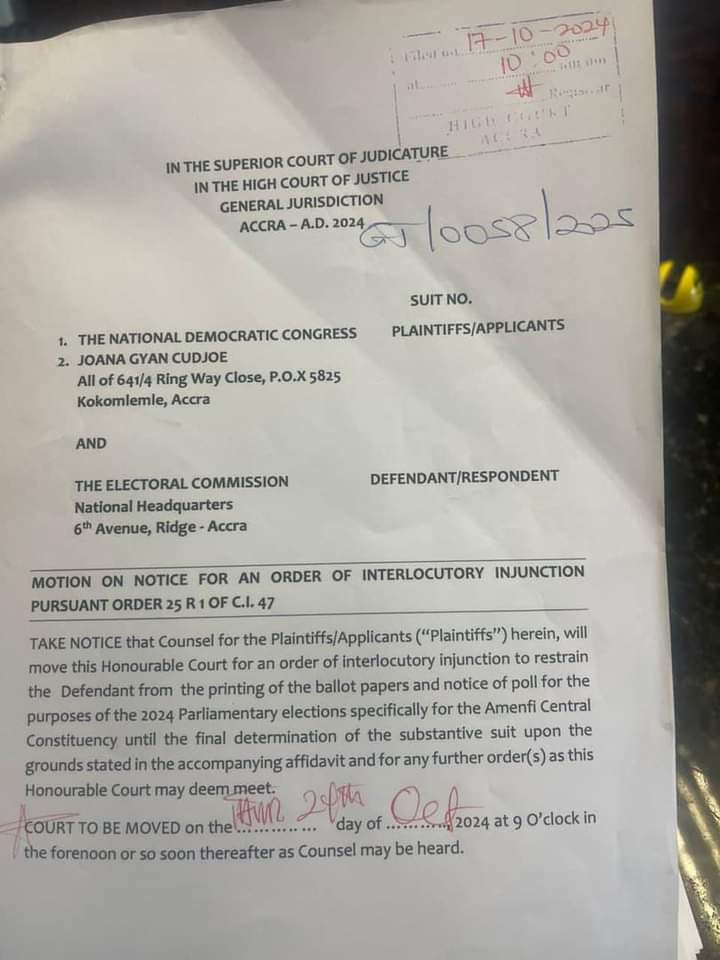 Amenfi Central Interlocutory injunction