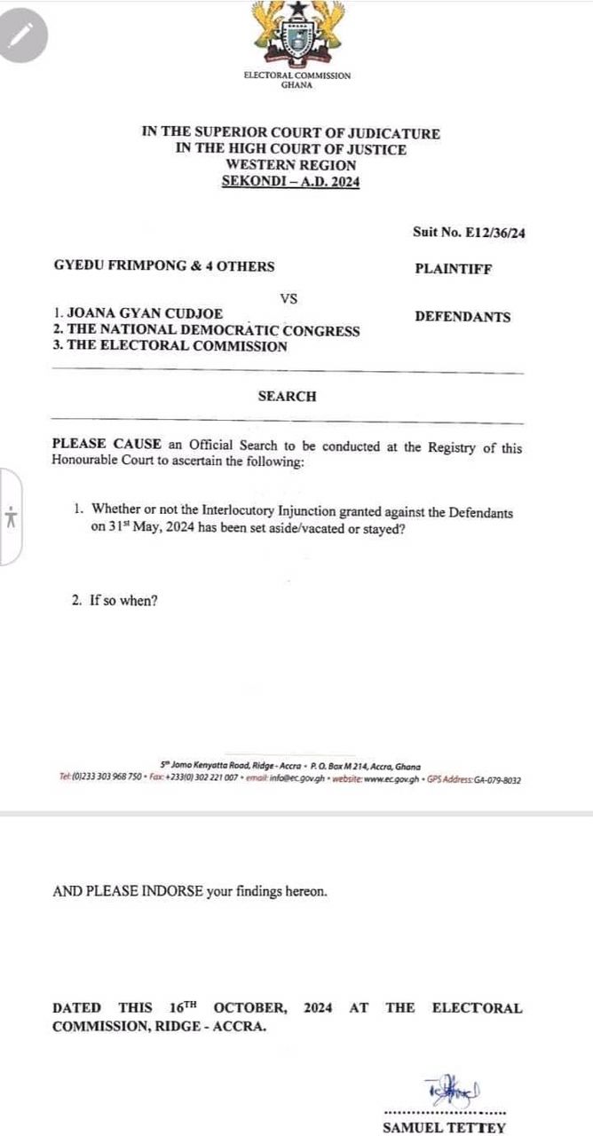 search letter to court