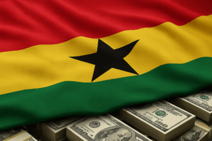 Ghana flag and dollars