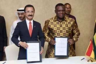 PCFC Chairman Sultan Ahmed Bin Sulayem and Samuel Nartey George