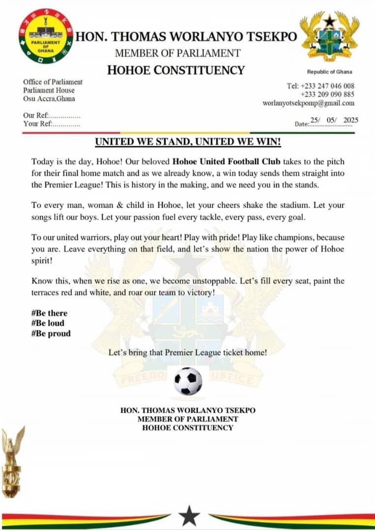 Efo Worlanyo statement on Hohoe United